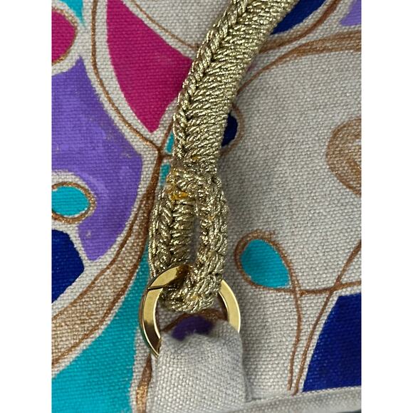 Pippa Toledo OOAK CRUISE ART TO WEAR METALLIC HANDLE TOTE BAG - Picture 5 of 5